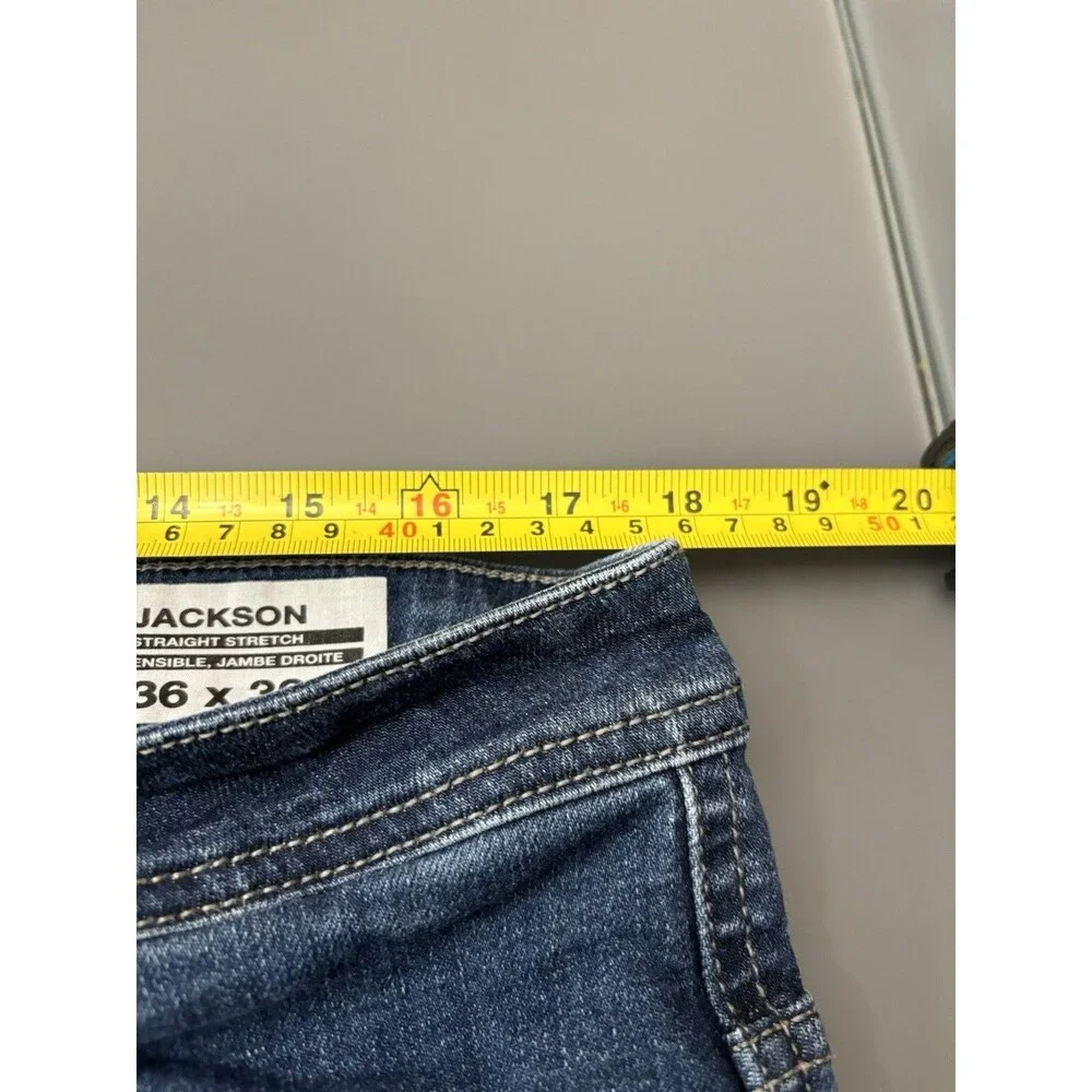 Buffalo David Bitton Jackson Jeans Mens 36x30.5 Straight Stretch Blue Denim